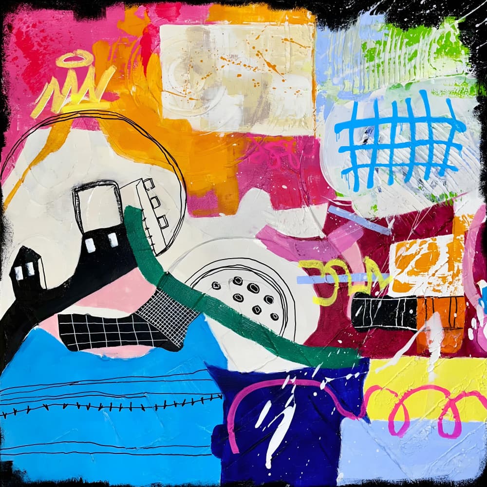 Vibrant Urban Abstract by Kajsa Bergström — canvas wall art