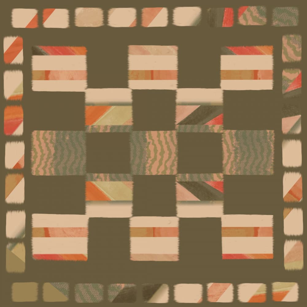 Earthy Textile Checkerboard by Aliya Putrus — canvas wall art