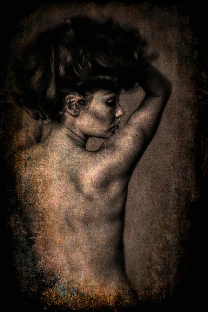 Textured Woman Profile by Travis Burgess — canvas wall art