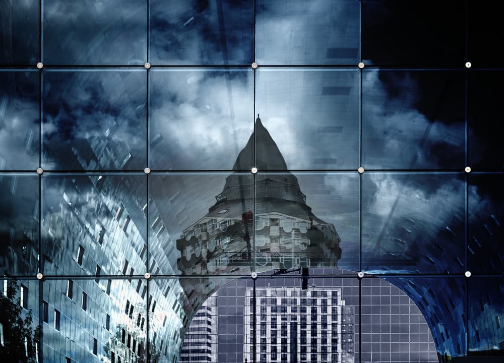 Urban Glass Reflections by Harry Verschelden — canvas wall art