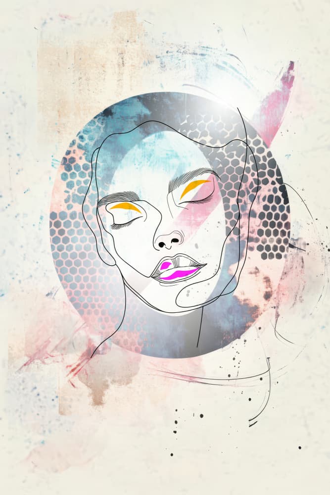 Vibrant Serene Portrait by Rafal Kulik — canvas wall art