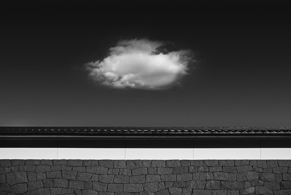 Single Cloud Over Wall by Naoki Matsumura — canvas wall art