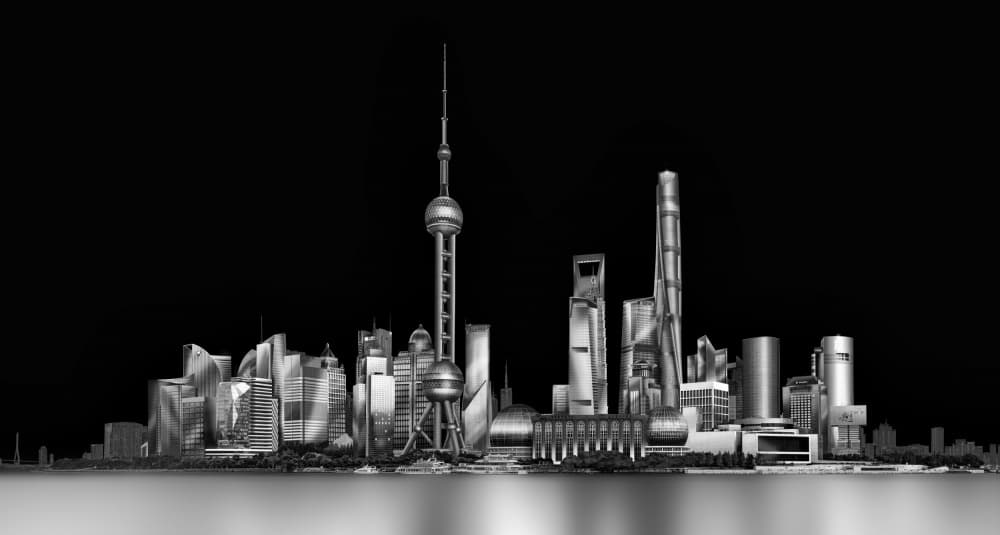 Iconic Shanghai Skyline by jordiegeatorrent — canvas wall art