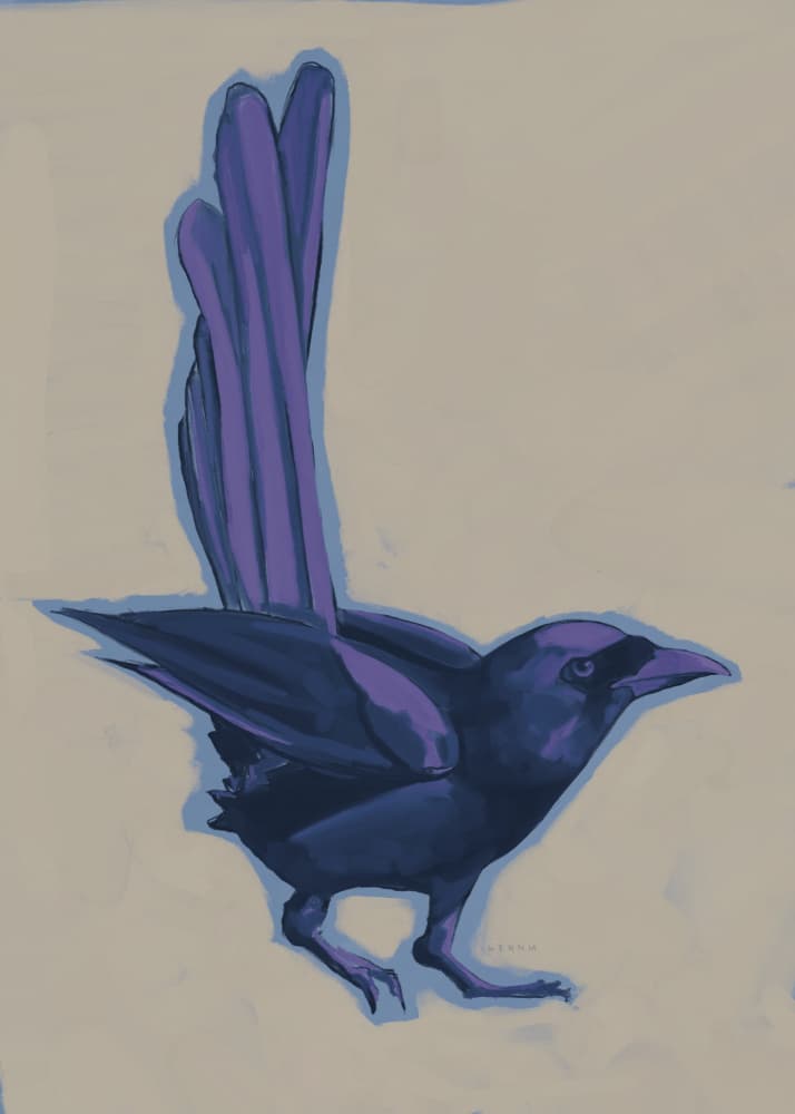 Dark Purple Crow by Josephin Hermsdorf — canvas wall art