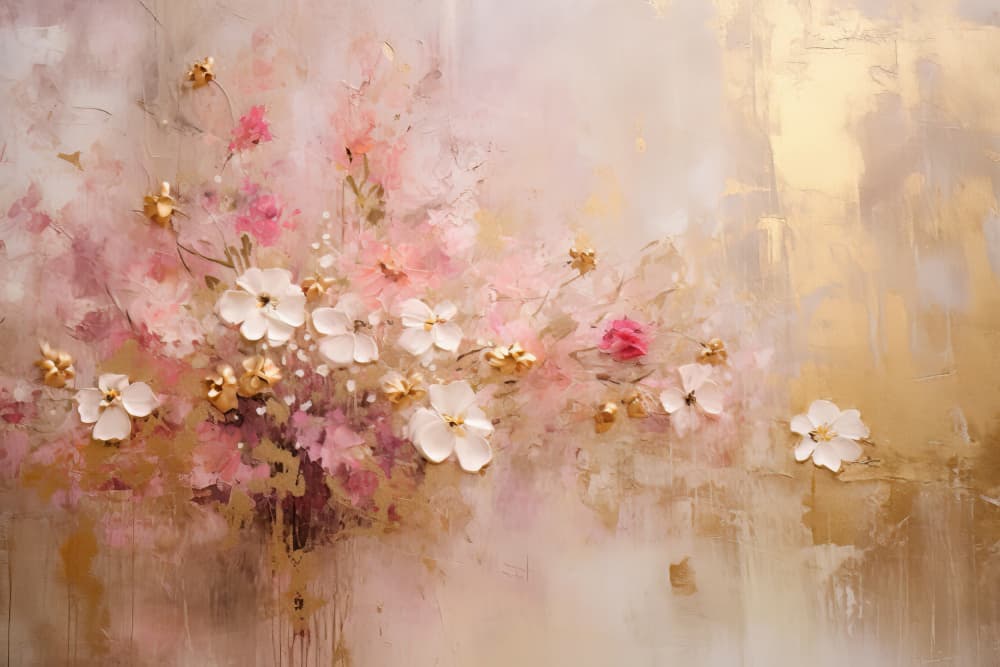 Soft Golden Blooms by Bilge Paksoylu — canvas wall art