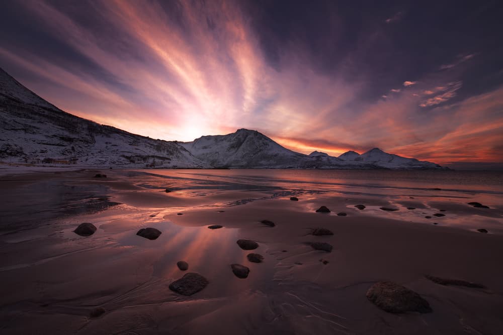 Dramatic Winter Sunset by Jaroslav Zakravsky — canvas wall art