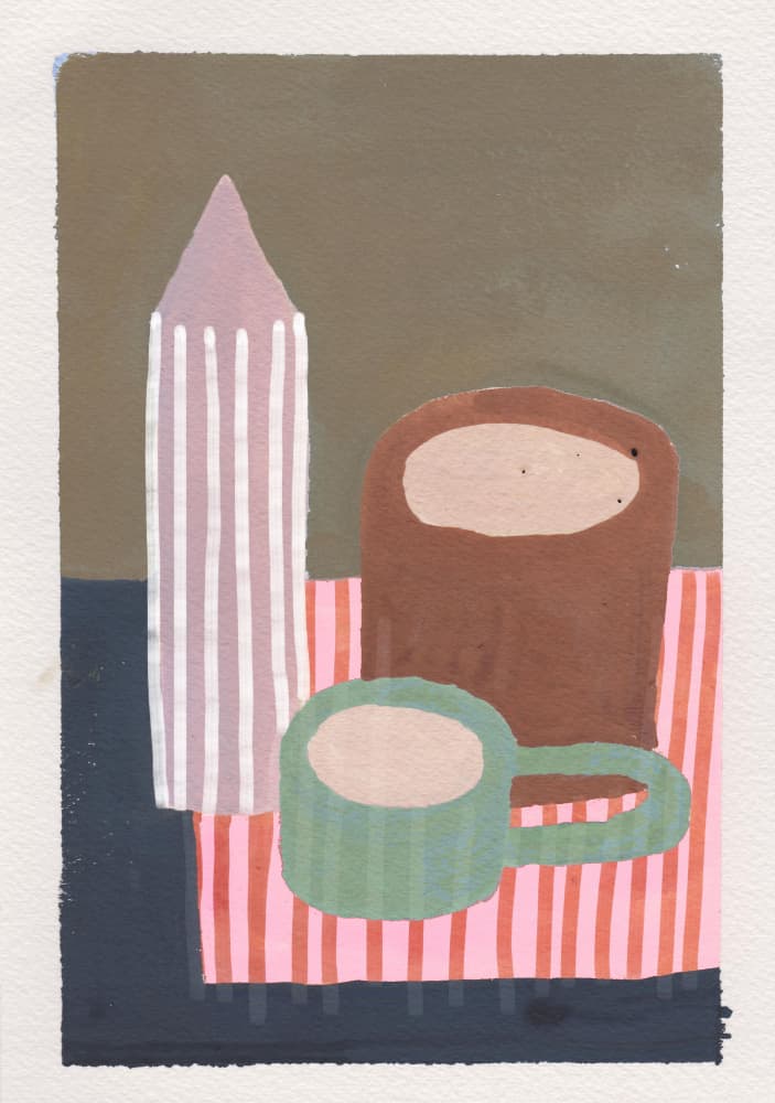 Abstract Still Life Tabletop by Emma Make — canvas wall art