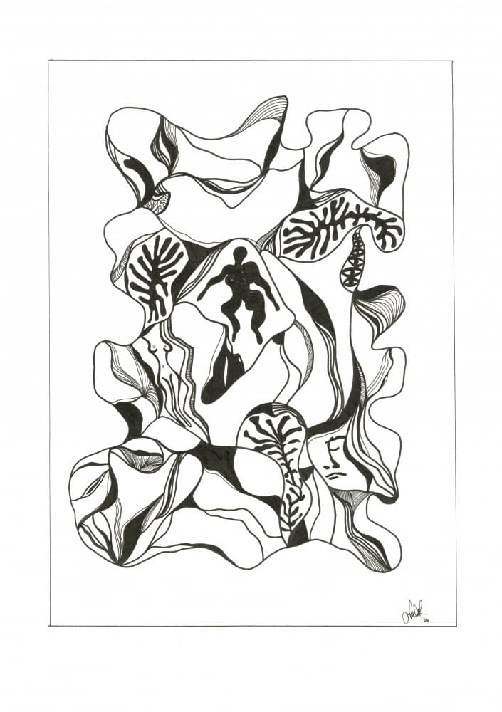 Abstract Organic Figure by Lor Muller — canvas wall art