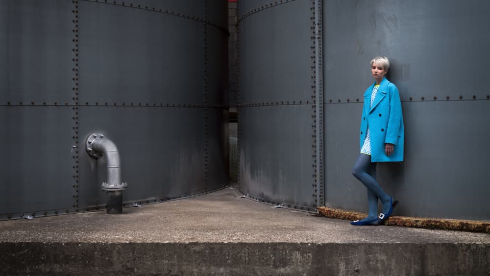 Bold Blue Industrial Fashion by Piotr Wrobel — canvas wall art