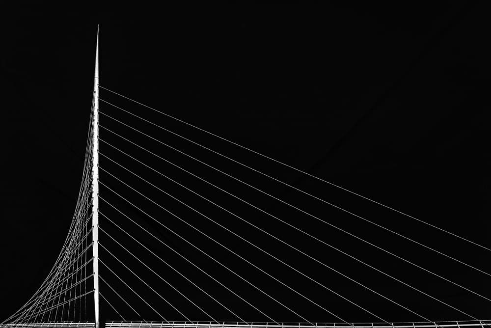 Modern Bridge Lines by Jef Van den Houte — canvas wall art