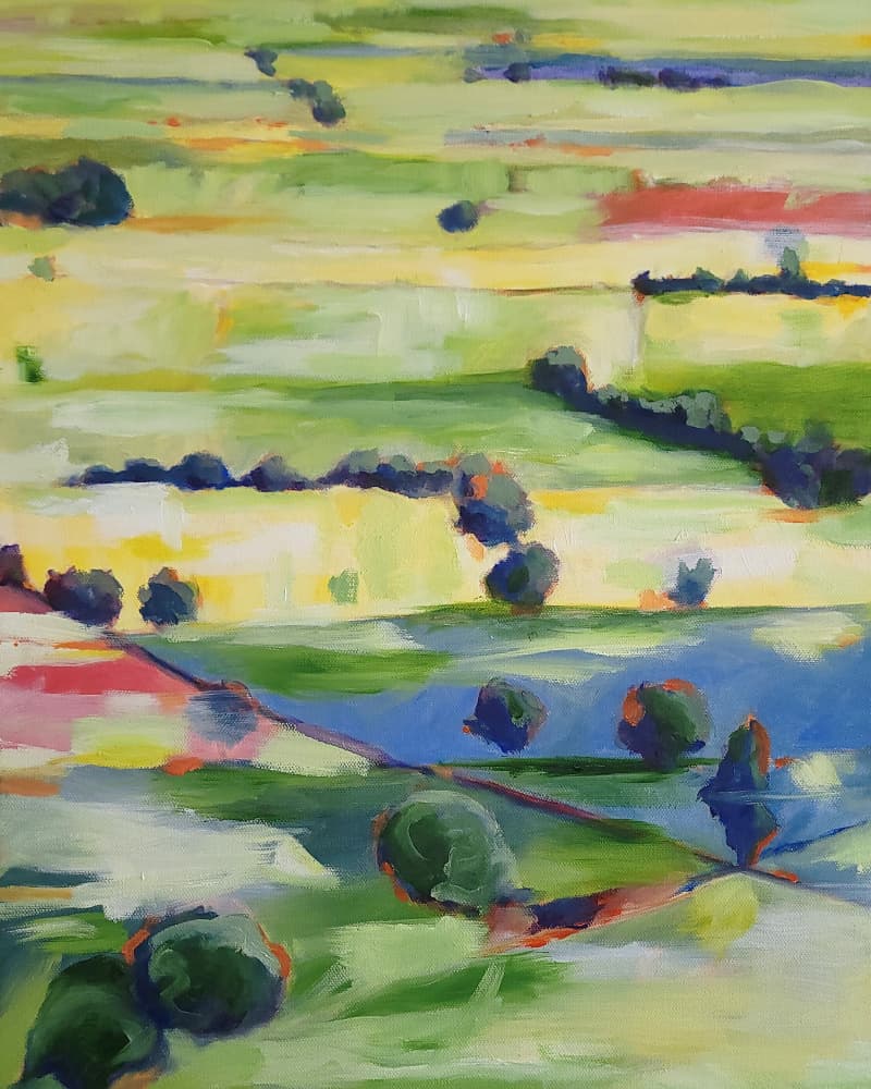 Vibrant Abstract Fields by Claire Whitehead — canvas wall art