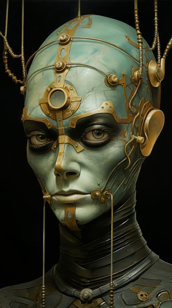 Elegant Steampunk Android by Bilge Paksoylu — canvas wall art