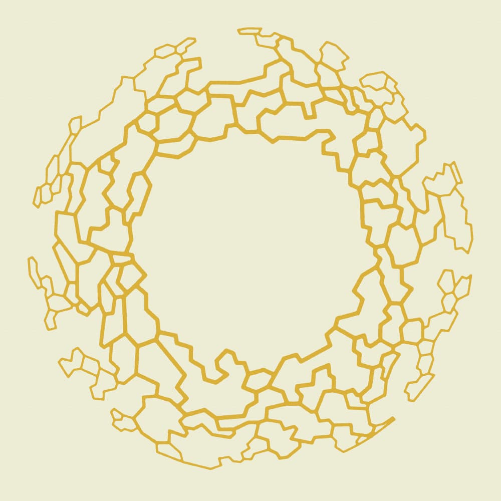 Golden Shattered Circle by Rafa Mateo — canvas wall art