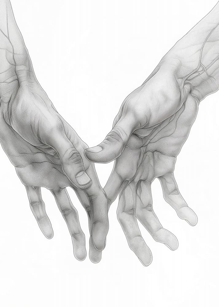 Connecting Human Hands by Justyna Jaszke — canvas wall art