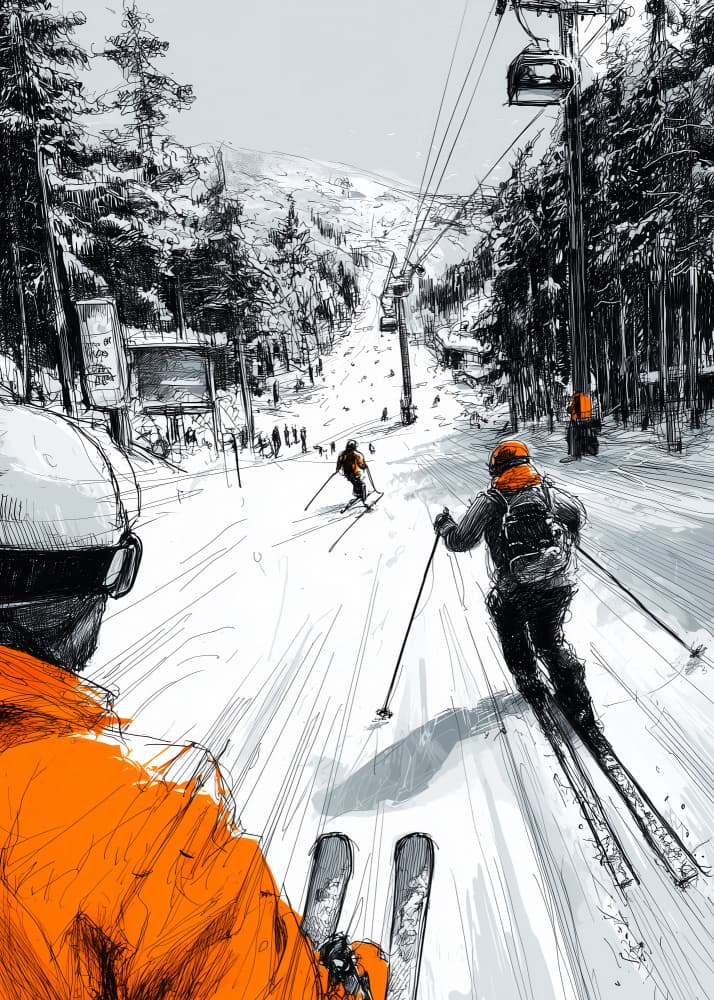 Ski Slope Adventure by Justyna Jaszke — canvas wall art
