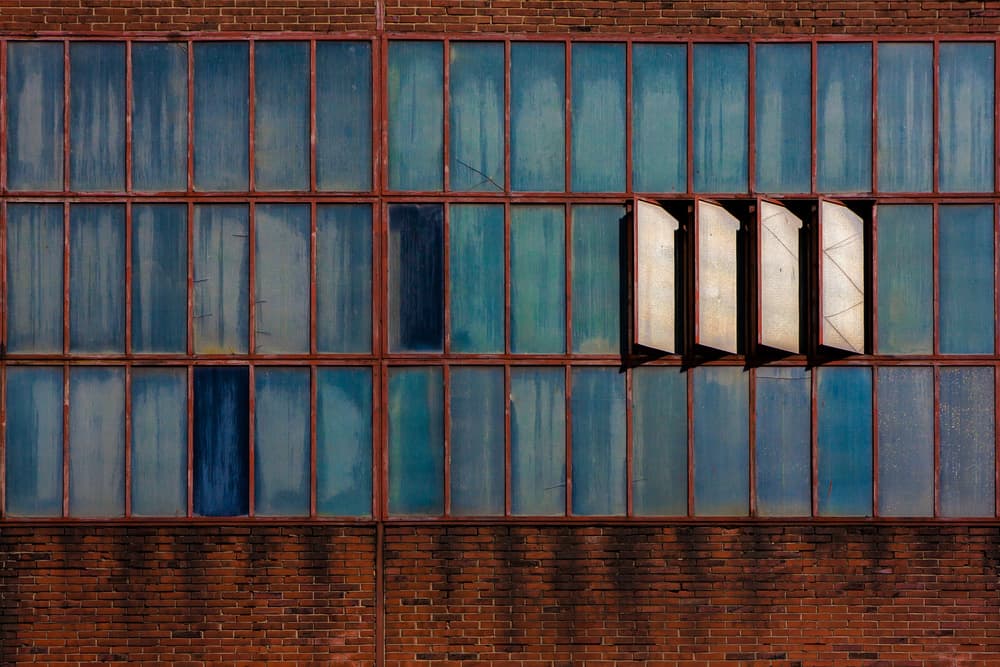 Weathered Industrial Windows by Rolf Endermann — canvas wall art