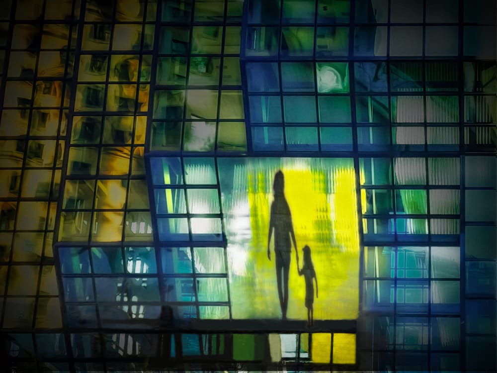 Mother Child Silhouette by Jennifer Chen APA — canvas wall art