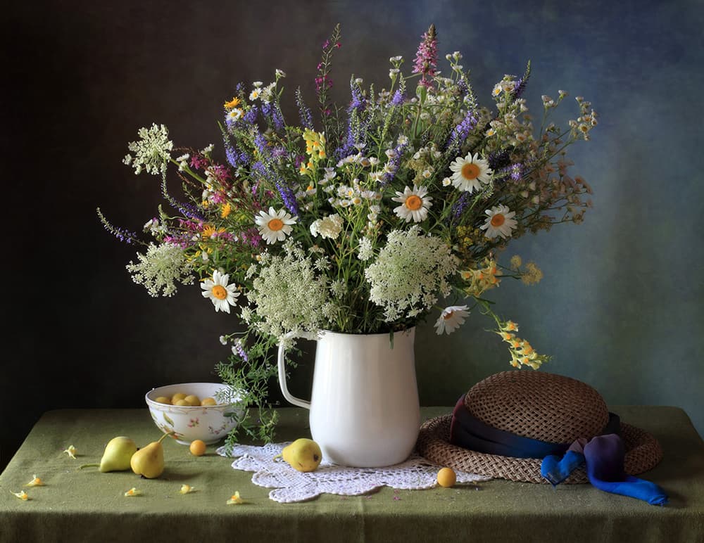 Rustic Wildflower Bouquet by Tatyana Skorokhod — canvas wall art