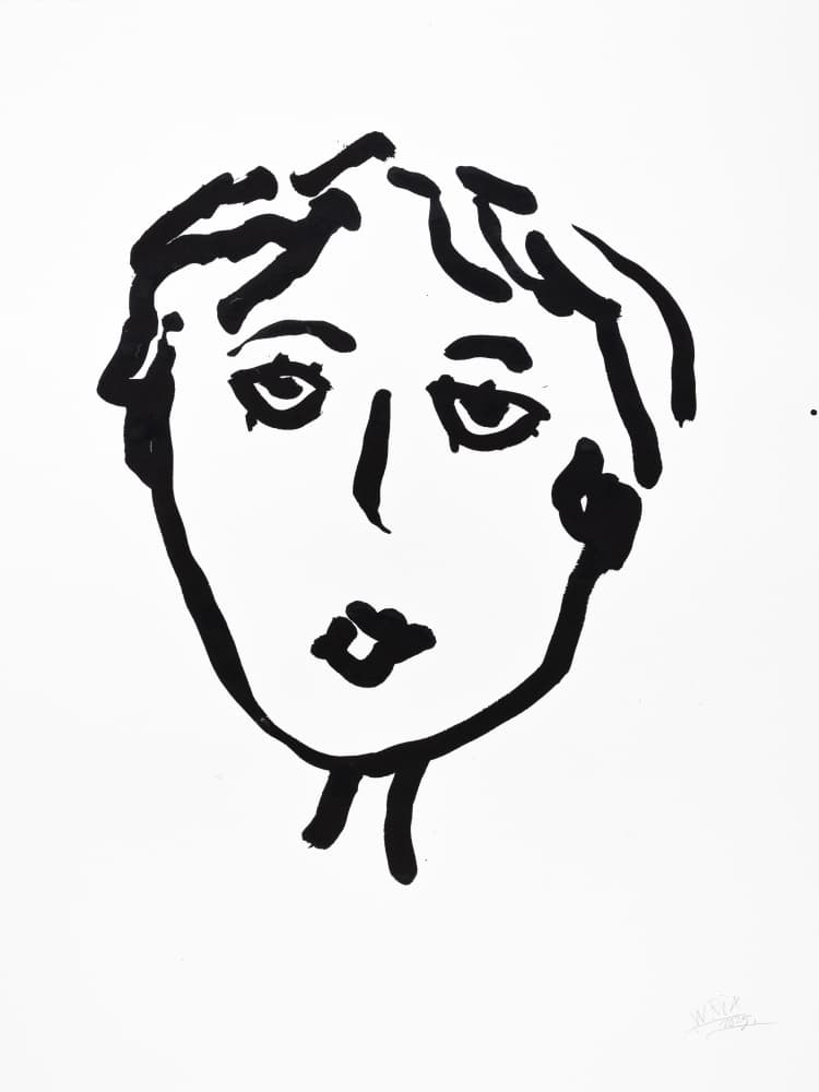 Minimalist Face Drawing by Mette Rix — canvas wall art