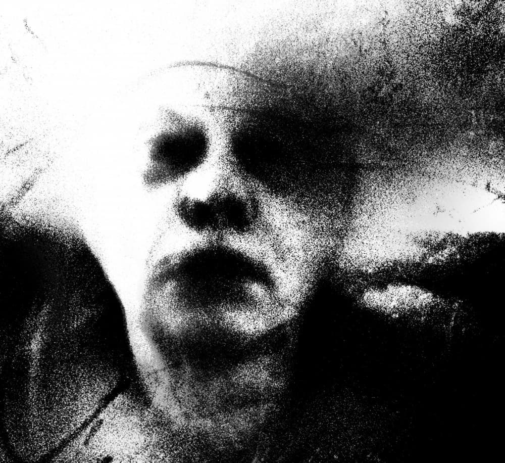 Dark Abstract Face by Ylva Sjögren — canvas wall art