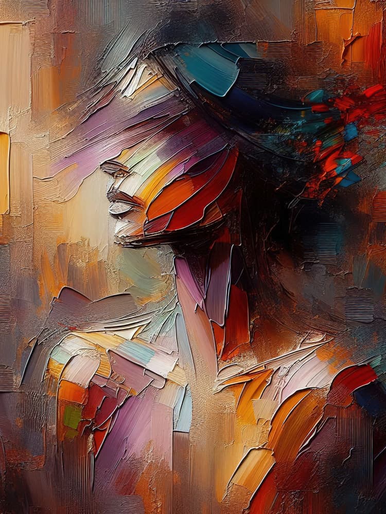 Vibrant Abstract Portrait by Miguel Bruzual — canvas wall art