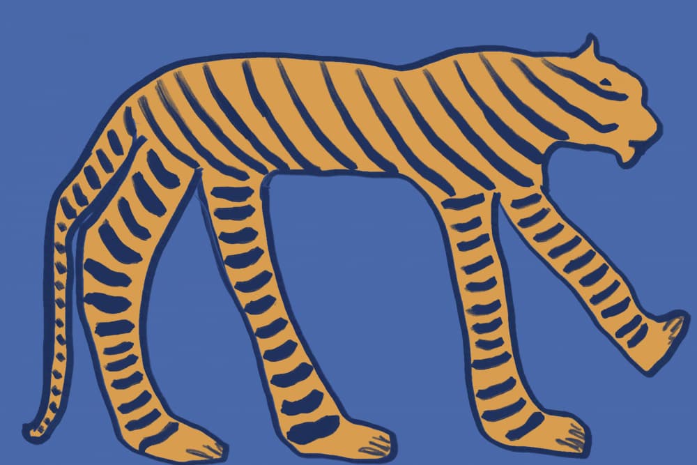 Stylized Blue Tiger by The Art Concept — canvas wall art