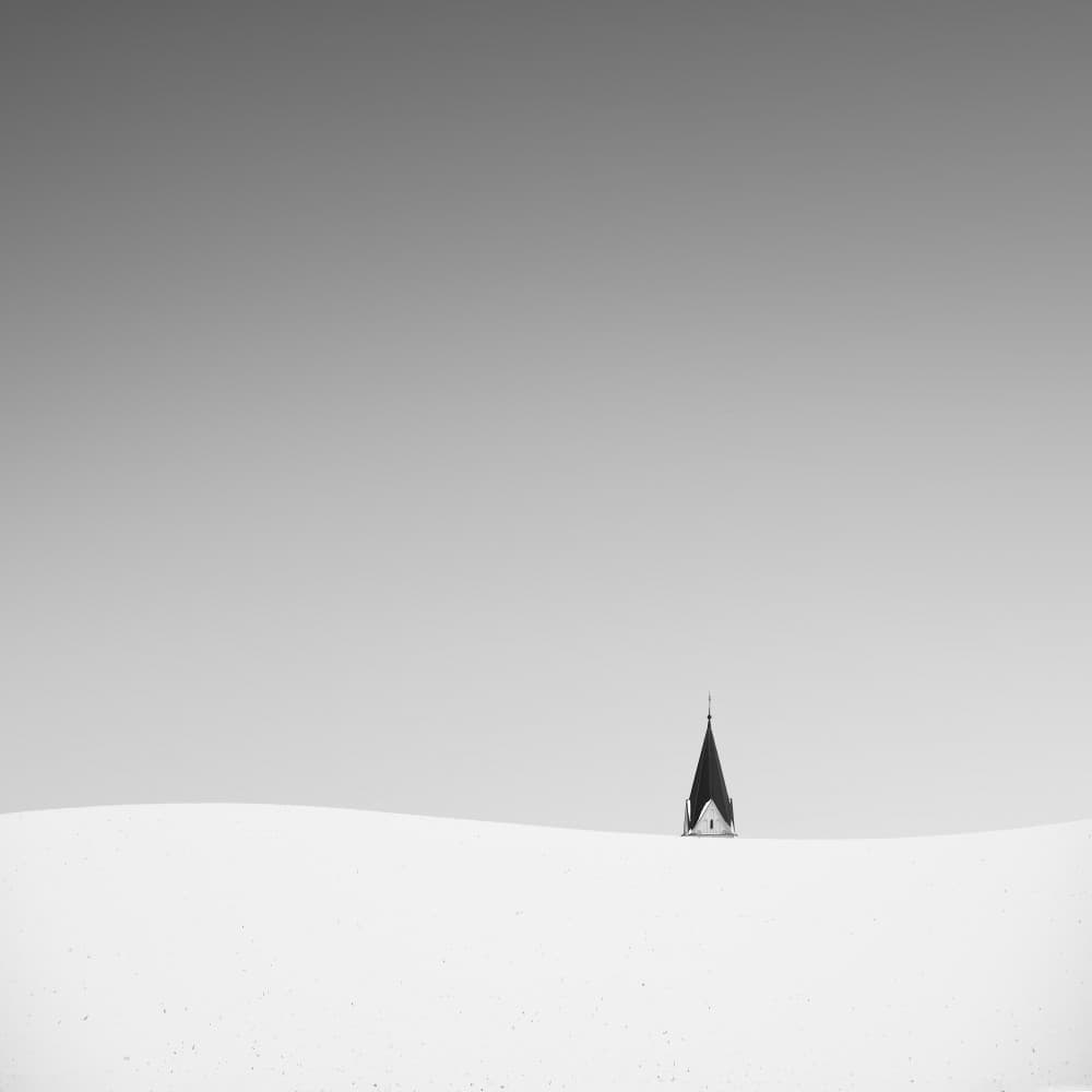 Solitary Winter Church by Tomas Tison — canvas wall art