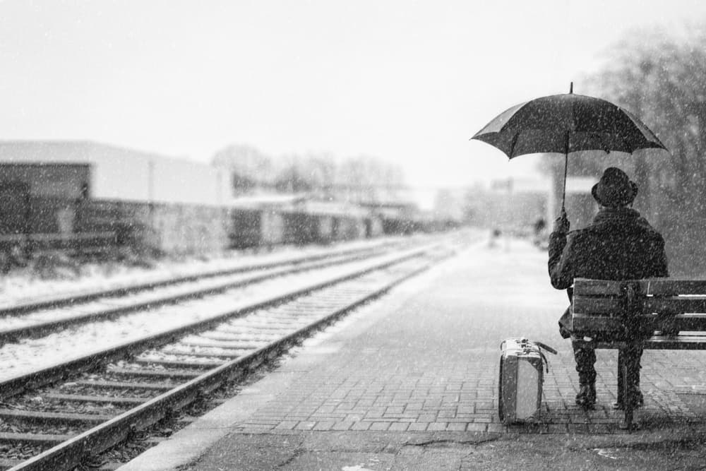 Winter Station Wait by Adam Dauria ☂ — canvas wall art