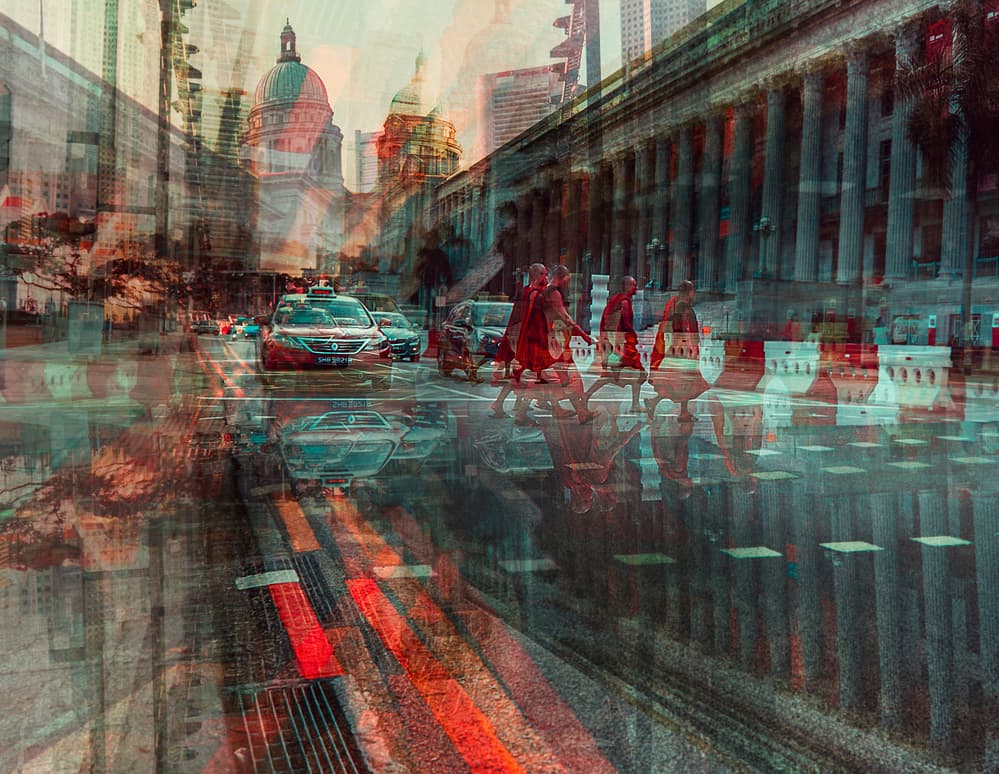 Vibrant City Layers by Carmine Chiriacò — canvas wall art