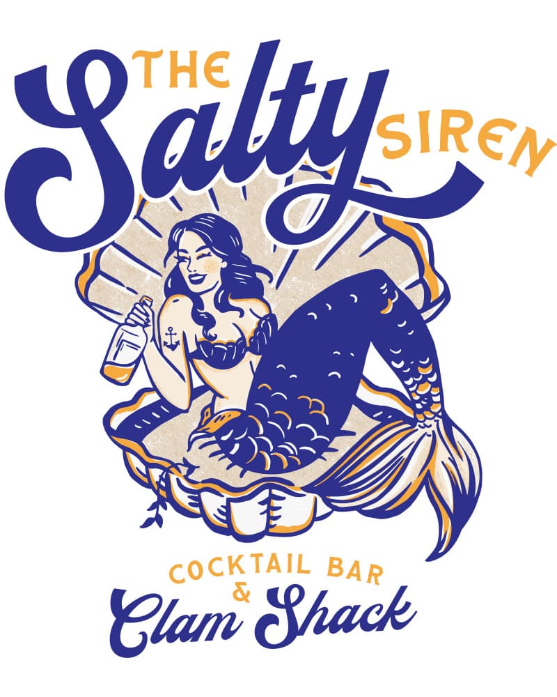 Salty Siren Cocktail Bar &amp; Clam Shack Mermaid by The Whiskey Ginger — canvas wall art