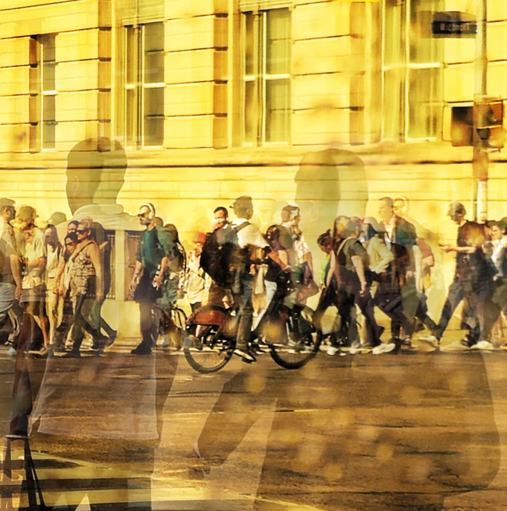 Golden City Motion by Hui — canvas wall art