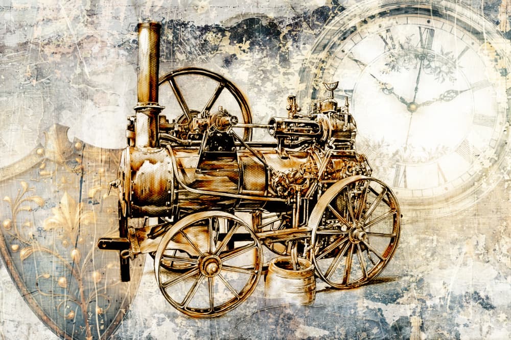 Steampunk Engine Clock by Rafal Kulik — canvas wall art