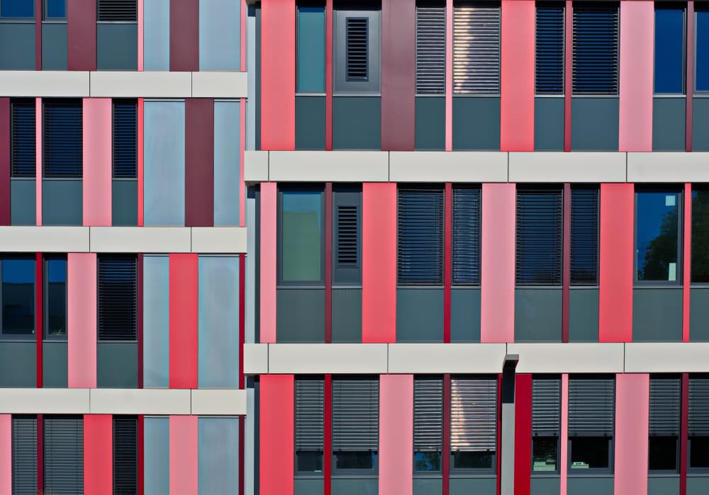 Vibrant Building Facade by Hans Peter Rank — canvas wall art