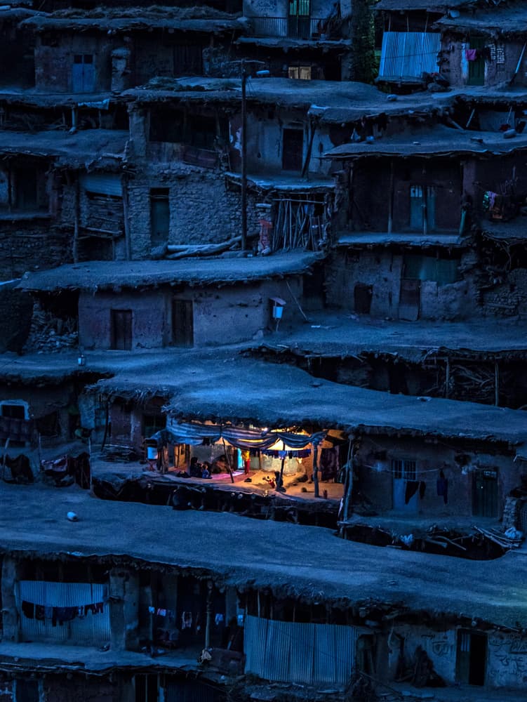 Twilight Village Glow by Babak Mehrafshar — canvas wall art