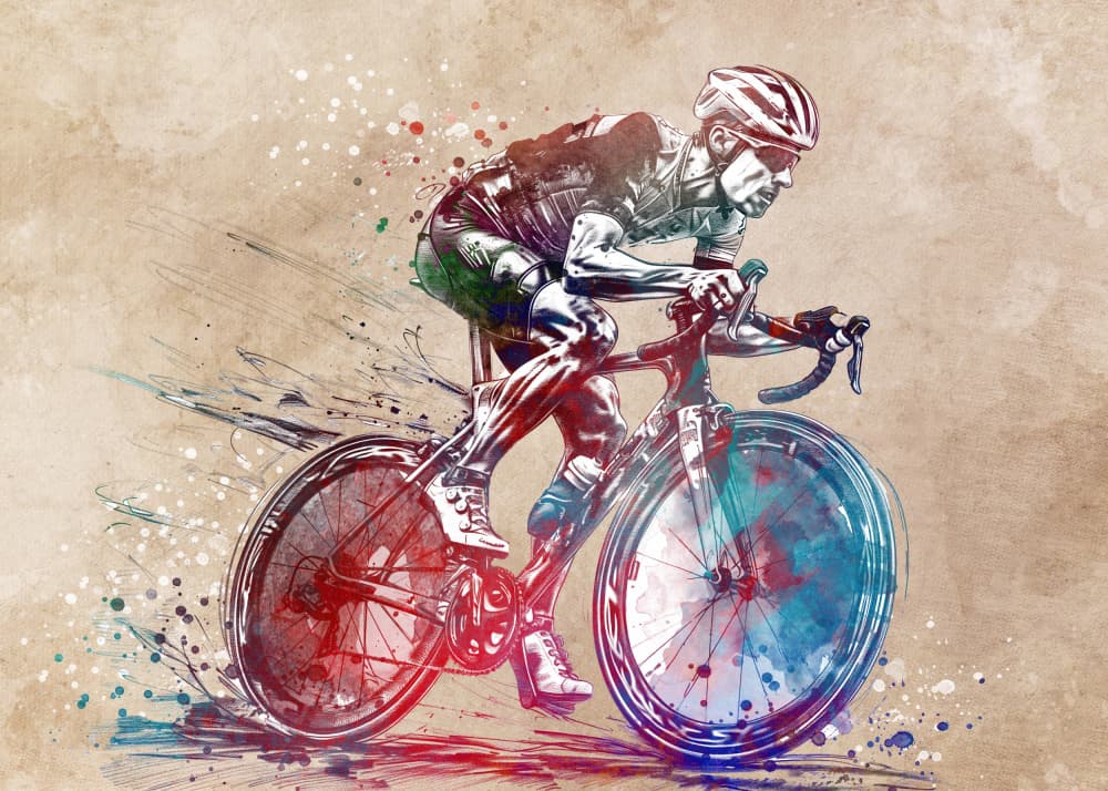 Cycling biker sport art by Justyna Jaszke — canvas wall art