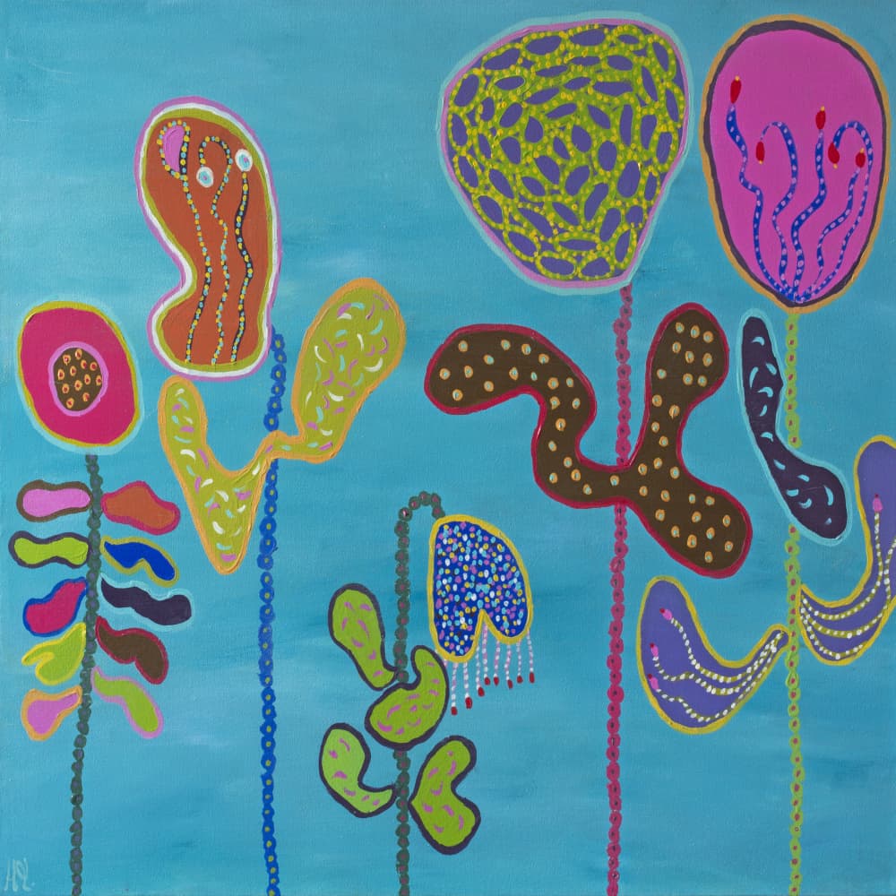 Vibrant Fantasy Blooms by Helen Joynson — canvas wall art