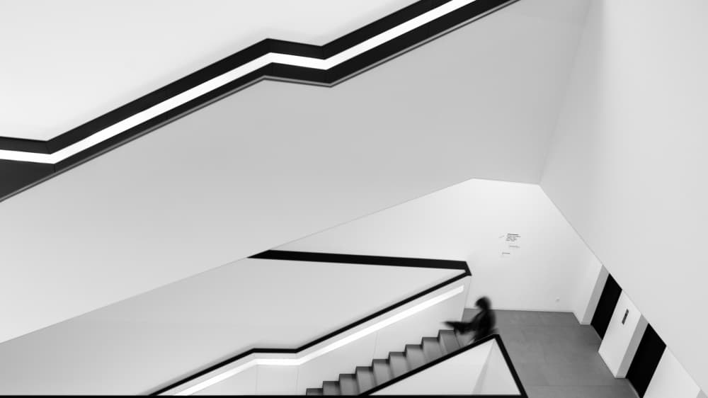 Modern Geometric Staircase by João Castro — canvas wall art