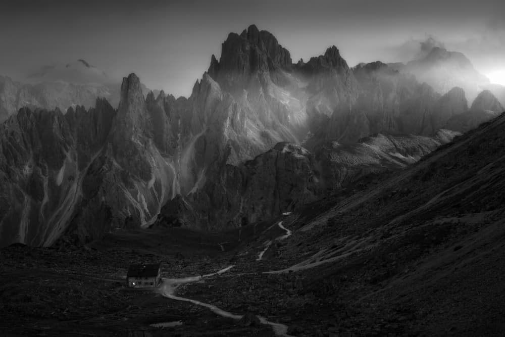 Misty Mountain Cabin by Thomas de Franzoni — canvas wall art