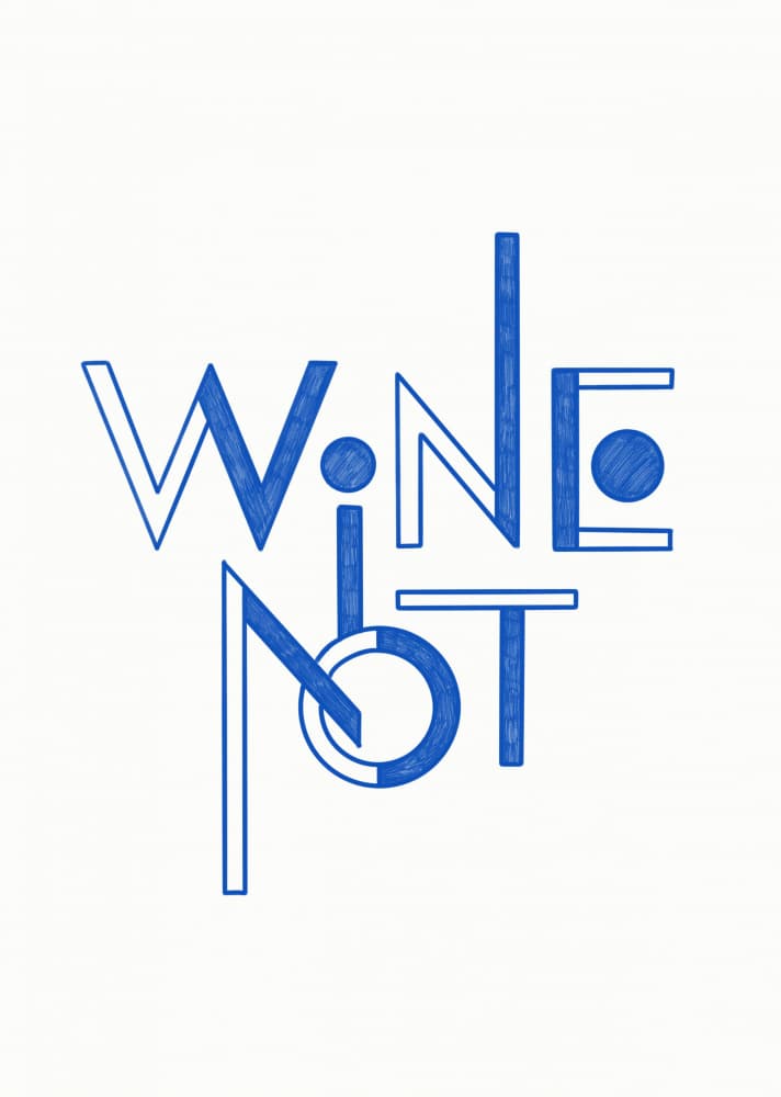 Blue Wine Not Quote by Rio Soléy — canvas wall art
