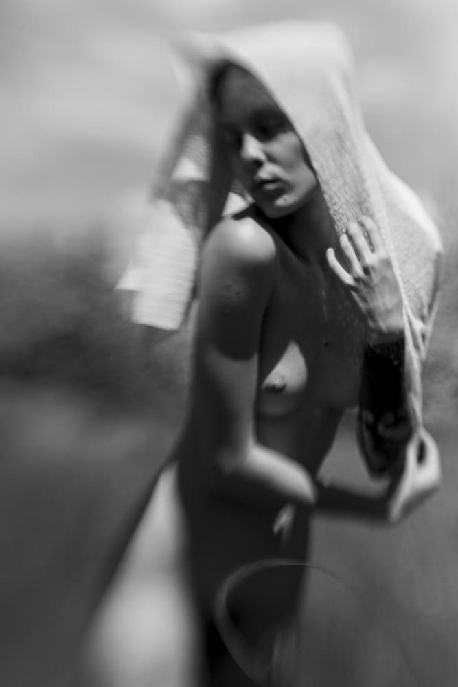 Ethereal Veiled Nude by Bogdan Bouşcă — canvas wall art