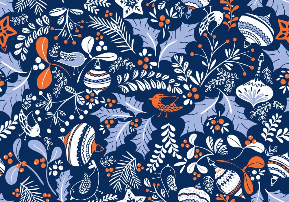 Whimsical Winter Birds Berries by Annick — canvas wall art