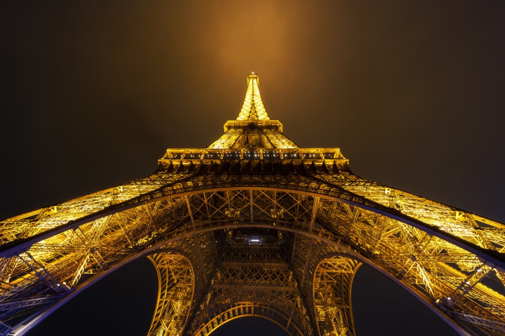 Eiffel Tower Golden Night by Rodrigo Núñez Buj — canvas wall art
