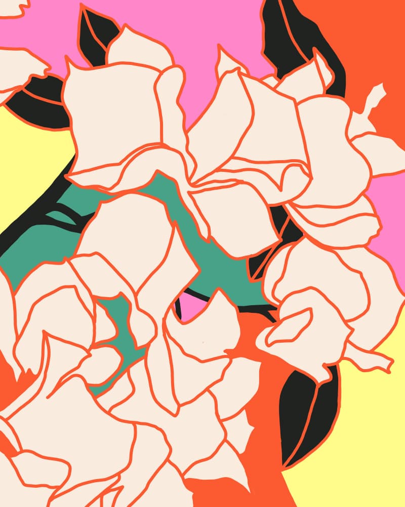 Vibrant Graphic Flowers by Kintsugi99 — canvas wall art