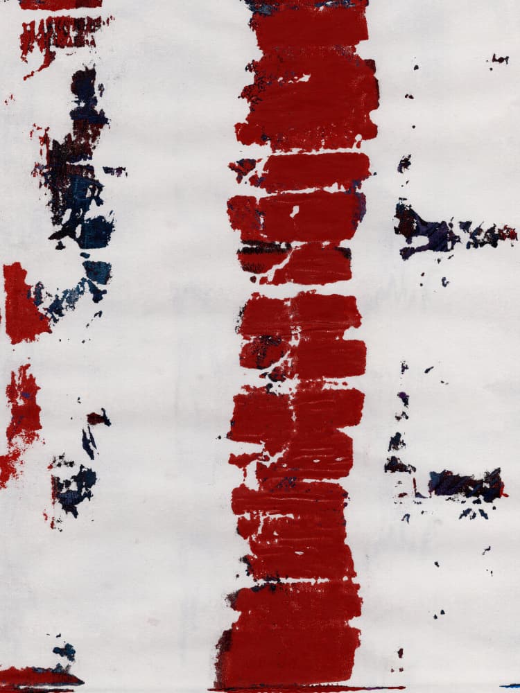 Distressed Red Blue Lines by Dina Dankers — canvas wall art