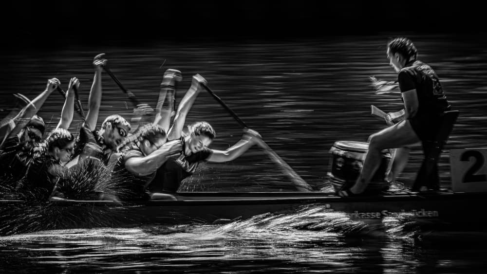 Dynamic Dragon Boat by Eiji Yamamoto — canvas wall art