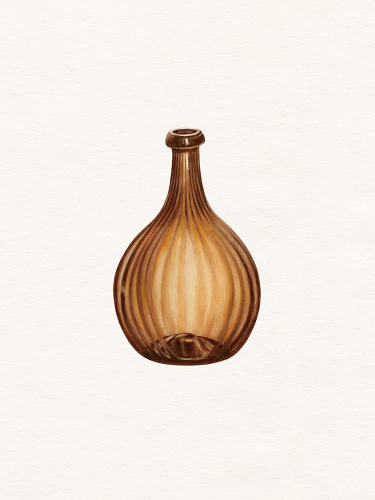 Amber Ribbed Bottle by Wild Violets — canvas wall art