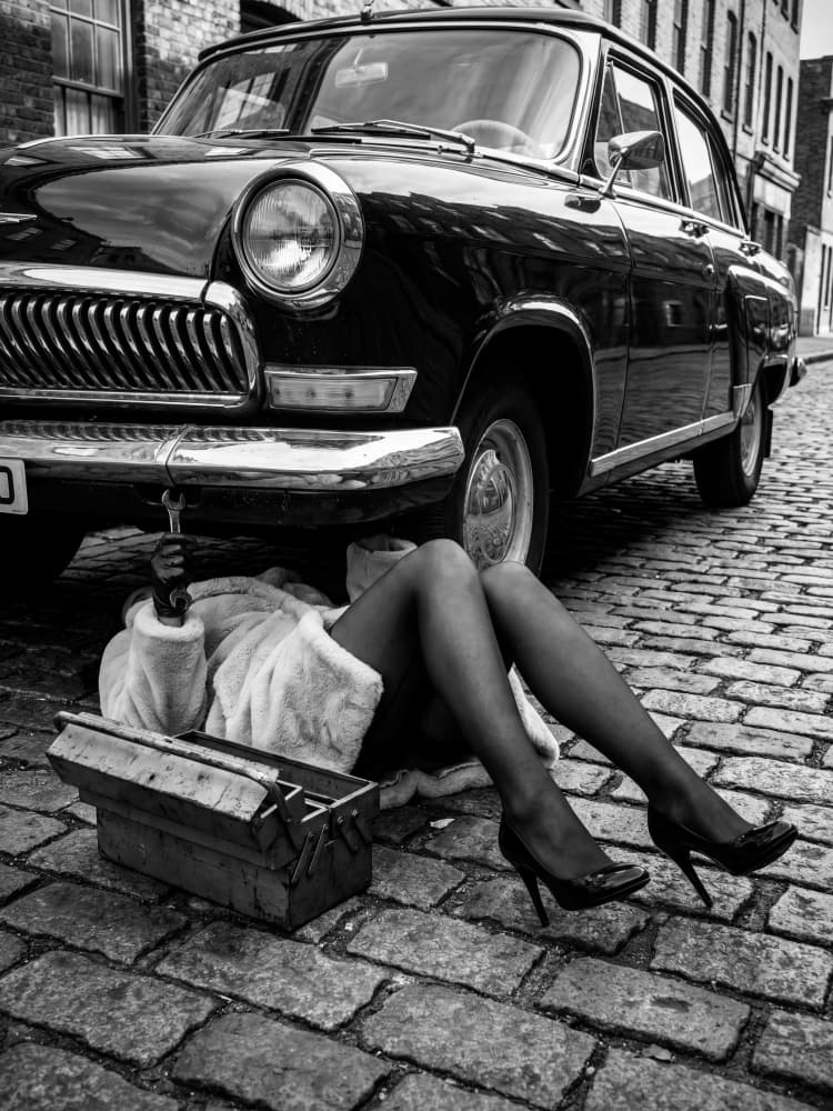 Glamour Car Repair by Andreas Magnusson — canvas wall art