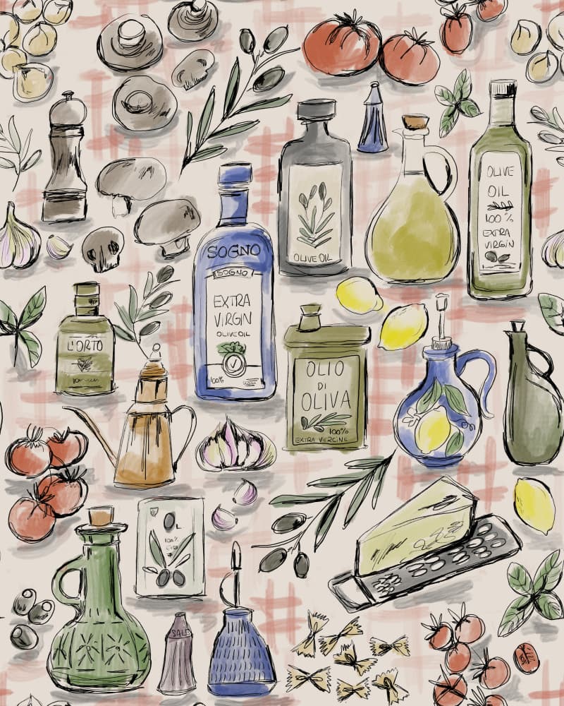 Cucina Italiana by Anis Illustration — canvas wall art