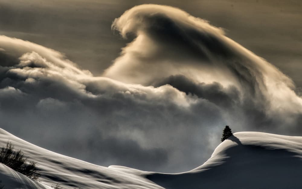 Mountain Wave Clouds by Grigore Roibu — canvas wall art