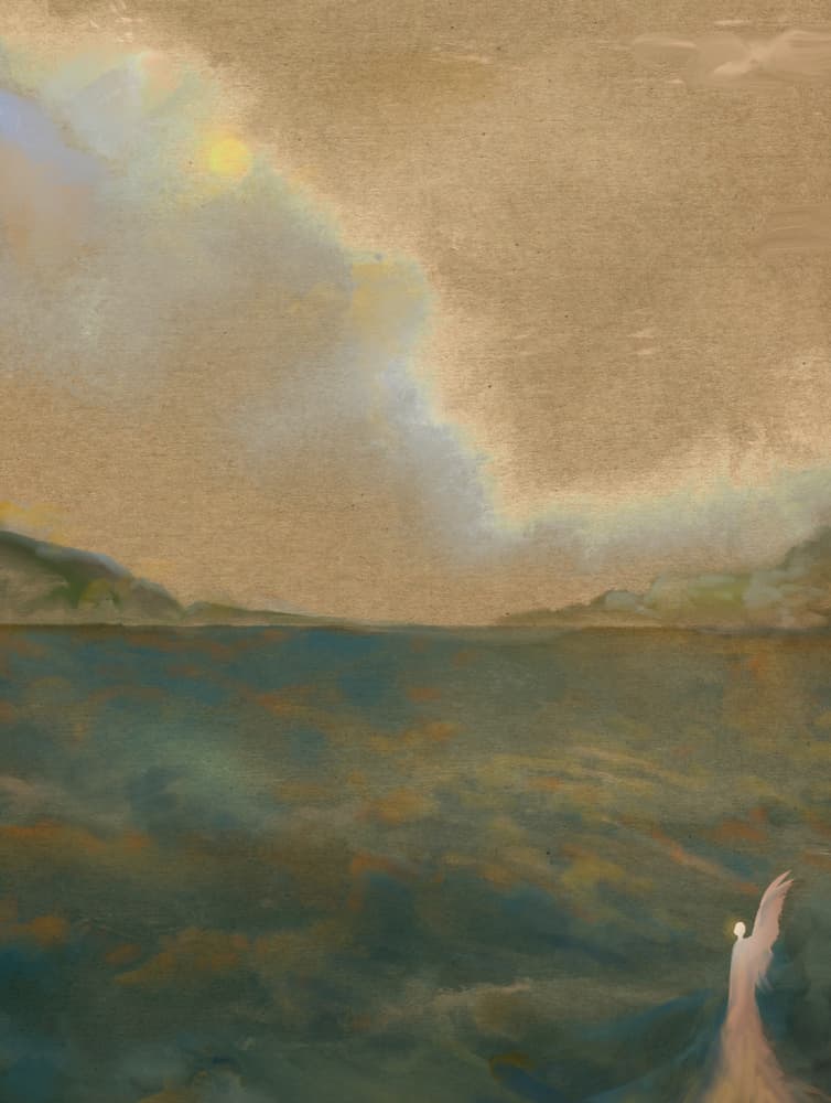 Ocean Glow Figure by Josie George — canvas wall art
